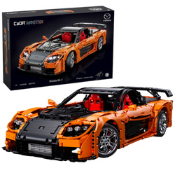 Klocki konstrukcyjne CaDA Zdalnie sterowane auto 56 cm pomarańczowy samochód pojazd wyścigówka Mazda RX-7 3305 elementów RC
