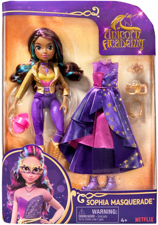 Unicorn Academy Akademia Jednorożców Zestaw Lalka Sophia Masquerade + dodatkowy strój