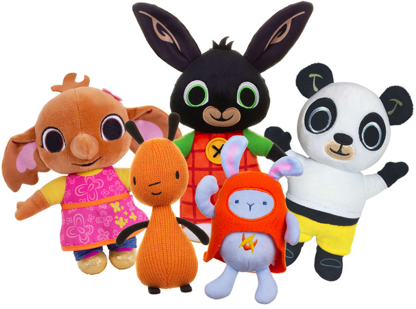Królik Bing duży zestaw 5 maskotek pluszaków: Bing, Sula, Pando, Flop i Królik Tuliś