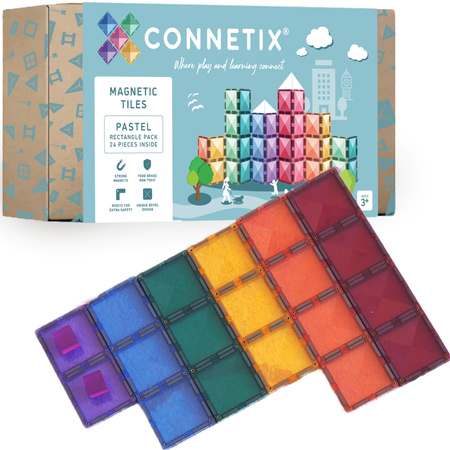 CONNETIX Pastel Rectangle Pack Kreatywne klocki magnetyczne 24 elementy