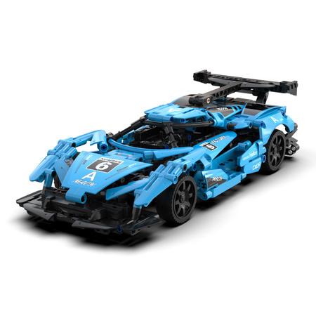 Klocki konstrukcyjne CaDA Zdalnie sterowany samochód sportowy 39 cm Auto wyścigowe Helios Wyścigówka Dual Mode RC Światła LED 419 elementów