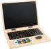 Drewniany laptop z tablicą magnetyczną i kredą