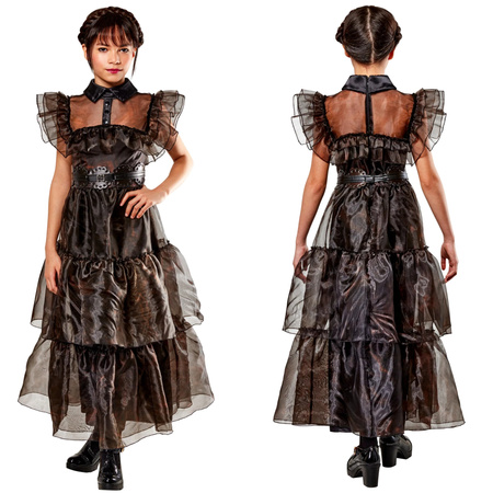 Strój karnawałowy Sukienka Wednesday Rave'n Dance kostium przebranie 156-160 cm (13-14 lat)