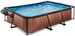 Basen ogrodowy 300x200x65 cm z pompą filtrującą i pokrywą brązowy