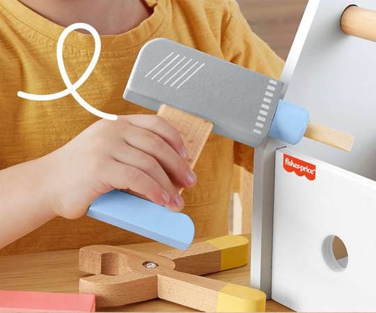 Kreatywny zestaw dla małych majsterkowiczów 9-częściowa Drewniana Skrzynka z narzędziami