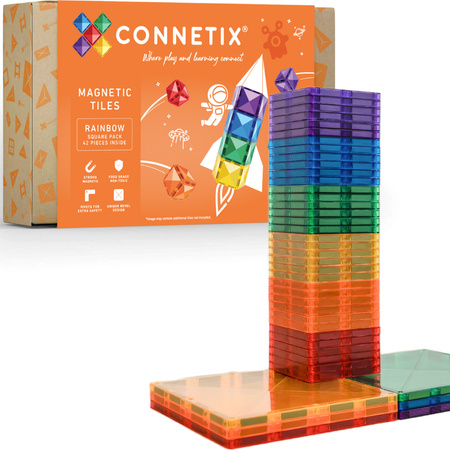 CONNETIX Rainbow Square Pack Kreatywne klocki magnetyczne 42 elementy