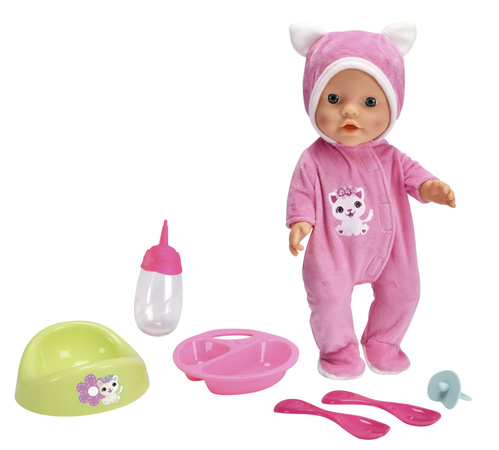 Fotelik Dla Lalki Samochodowy + Lalka New Born Baby 30 Cm z Akcesoriami