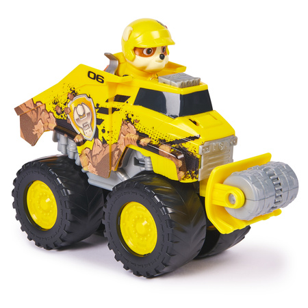 Psi Patrol Rubble Rescue Wheels Terenówka Pojazd Budowlany Z Figurką 6cm Monster Truck Buldożer