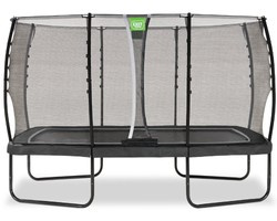 Trampolina ogrodowa z siatką zabezpieczającą na nóżkach Allure Classic 214x366 cm czarna