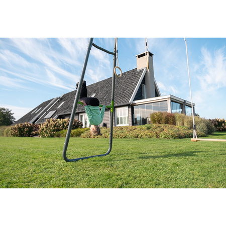 Plac zabaw ogrodowy Drążki gimnastyczne GetSet MB310 Małpi gaj: poręcze, pozioma drabinka, drążek, kółka, huśtawka, trapez, siatka do wspinaczki