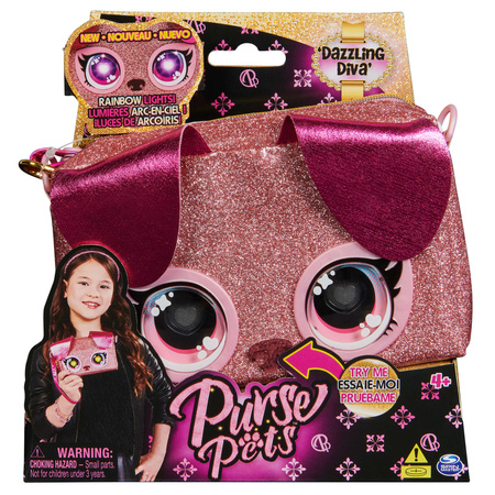Purse Pets Dazzling Diva torebka z tęczowymi oczami