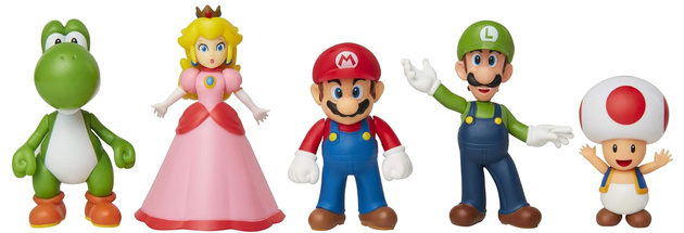 Super Mario figurki zestaw Mario, Luigi, Peach, Yoshi, Toad