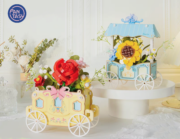 Klocki konstrukcyjne Pantasy Wózek Kwiatowy z Różą 264 elementy