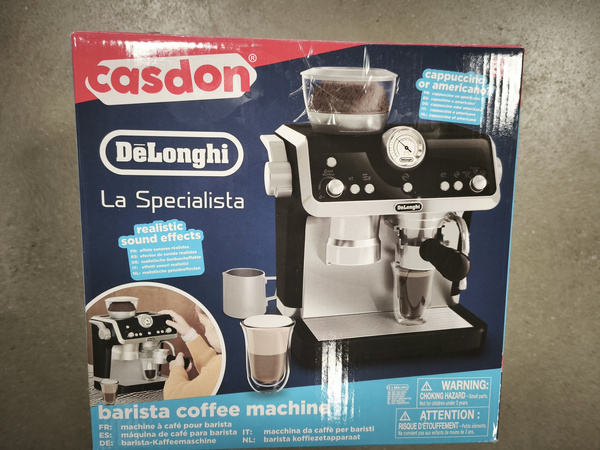 OUTLET Ekspres do kawy DeLonghi dla małego baristy ze spieniaczem do mleka Casdon NIEPEŁNY KOMPLET