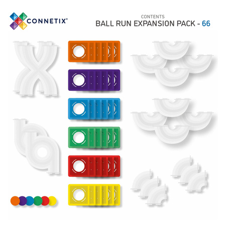 CONNETIX Ball Run Expansion Pack Kreatywne klocki magnetyczne 66 elementów