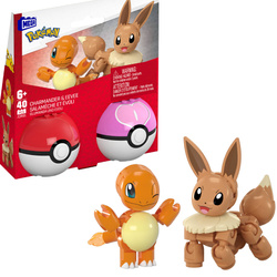 Zestaw Klocków Konstrukcyjnych Pokemon 2 x Pokeball Charmander i Eevee 40 elementów