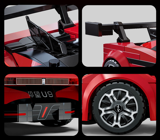 Klocki konstrukcyjne CaDA wyścigówka Samochód wyścigowy Yangwang U9 Auto sportowe 291 elementów