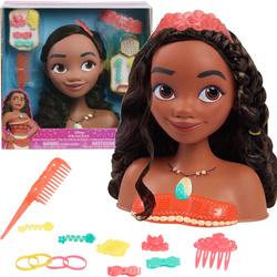 Disney Vaiana Głowa do stylizacji czesania włosów Lalka Księżniczka Moana Fryzjer + akcesoria 14 el.