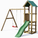 Plac zabaw drewniany duży Lucas domek, zjeżdżalnia, 2x huśtawka