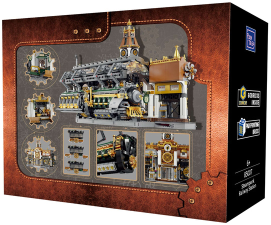 Klocki konstrukcyjne Pantasy Steampunk Stacja Kolejowa 2788 elementów