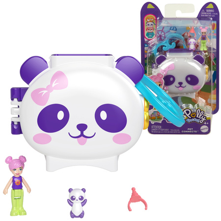 Polly Pocket Zestaw Kompaktowy Pet Connects Panda figurki i akcesoria