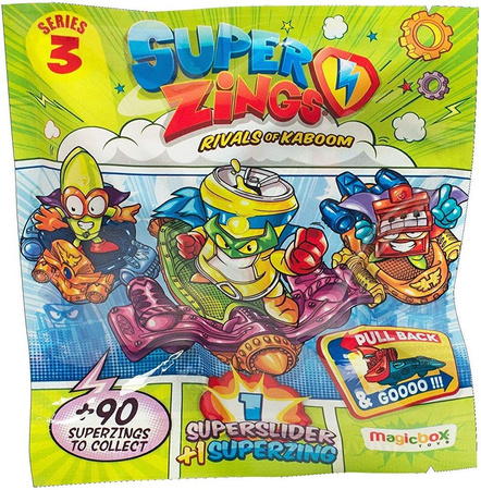 Magic Box Super Zings Seria 3 8 saszetek z figurką i supersliderem Superzings