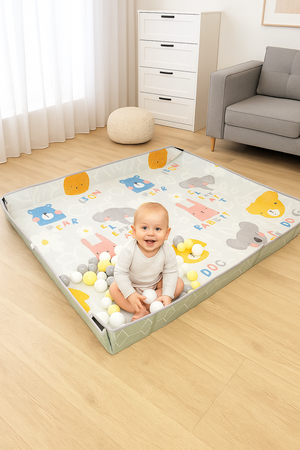 Dwustronna Składana Mata Edukacyjna 2w1 z pianki XPE Podłogowa Bezpieczna Humbi 200x180 cm z rzepami