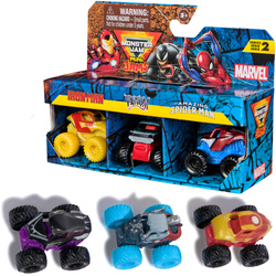 Monster Jam zestaw 3 auta Mini Jams Marvel Thor Black Panther Iron Man