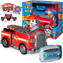 Psi Patrol Wóz strażacki Marshall zdalnie sterowany pojazd samochód auto + pilot RC + GRATIS maskotka Marshall 17 cm
