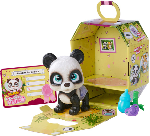 Pamper Petz Panda Interaktywna figurka pije sika + akcesoria Pieluszkowy Gang