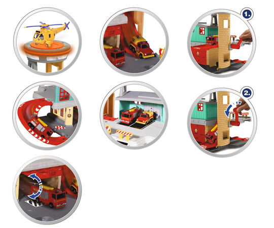 OUTLET Strażak Sam Remiza strażacka z torem + wóz strażacki Jupiter PRODUKT NIEKOMPLETNY USZKODZONE OPAKOWANIE
