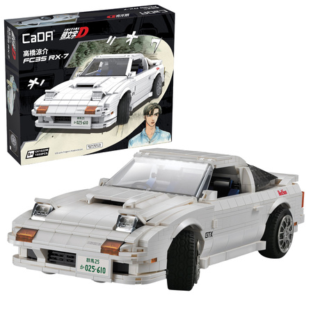 Klocki konstrukcyjne CaDA Samochód Auto biała Mazda RX-7 manga Initial D 35 cm Pojazd 1552 elementów