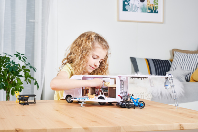 Duży zestaw Kamper wakacyjny pojazd z figurką i akcesoriami Hymer 30 cm