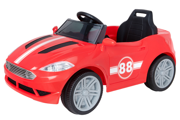 EVO Samochód dla dziecka auto na akumulator kabriolet cabrio czerwony ze światłami i dźwiękami