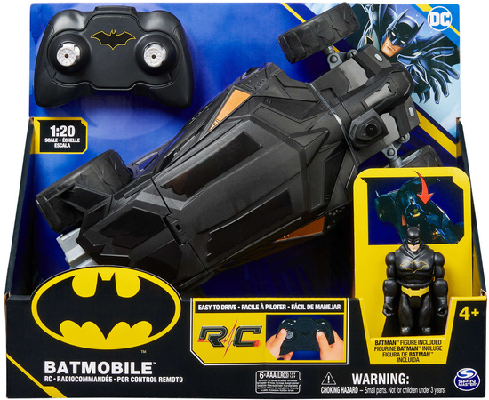 OUTLET Batman Batmobile zdalnie sterowany pojazd RC samochód auto i figurka DC Comics WADLIWY