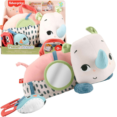 Planet Friends Sensoryczny Nosorożec Aktywizujący Miękka Przytulanka dla Niemowląt + gryzak GRATIS
