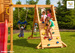 Plac zabaw drewniany XXL Spider Land 2x domek, 2x zjeżdżalnia, huśtawka, ścianka i lina wspinaczkowa, drabinki, most