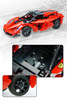 Klocki konstrukcyjne CaDA Zdalnie sterowane auto 32 cm Czerwony samochód pojazd wyścigówka Red Storm 380 elementów RC