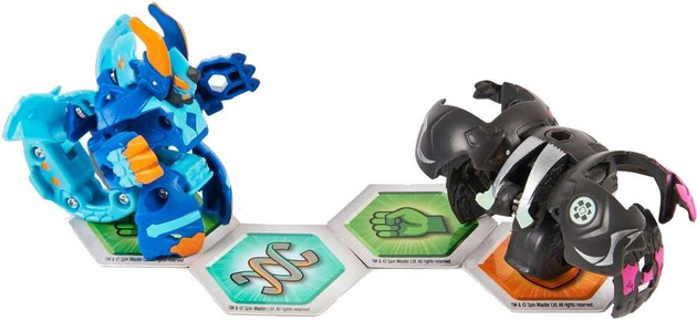 Bakugan Baku-Tin pudełko puszka pojemnik do przechowywania + 2 figurki i karty Sectanoid