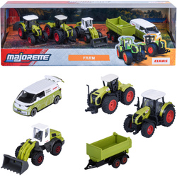 Zestaw Claas Farm 5 pojazdów traktory przyczepa Volkswagen