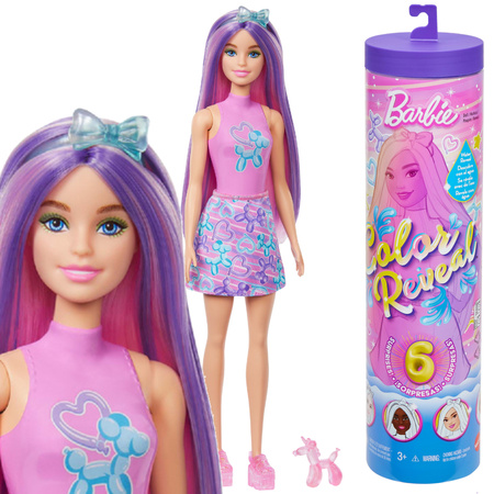 Barbie lalka Color Reveal Balonowe zwierzątka kolorowa niespodzianka + akcesoria