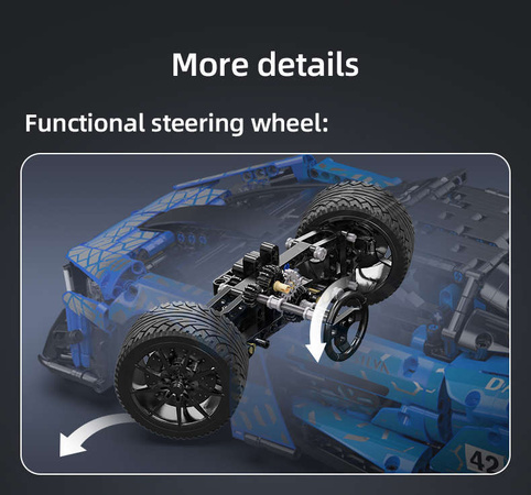 Klocki konstrukcyjne CaDA Zdalnie sterowany samochód sportowy Auto wyścigowe z napędem Power System Pro Pojazd RC Autko Dark Knight GTR Światło LED 2088 elementów