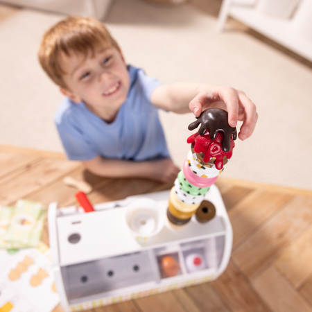 Lodziarnia Lody Drewniane Zestaw Sklepik 28 elementów Scoop and Serve