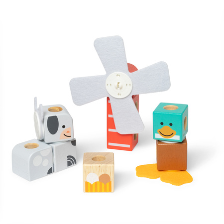 Klocki Drewniane Zwierzątka Blockables Na Farmie Melissa & Doug 16 El.