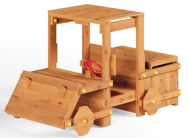 Fungoo Plac zabaw drewniany ogrodowy Garden Buggy z kierownicą