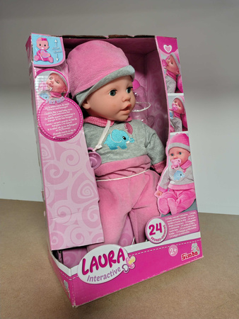 OUTLET Lalka Laura gaworząca 40 cm ze smoczkiem i butelką PRODUKT PO ZWROCIE