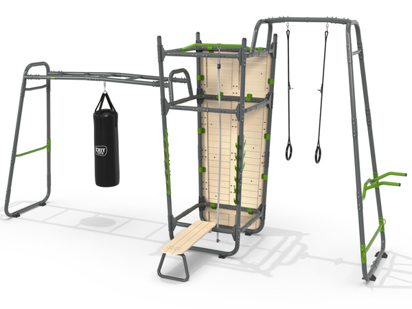 Siłownia Fitness GetSet PS620 Stacja treningowa siłowa gimnastyczna Stanowisko do ćwiczeń: drążki, ławka, stojak, worek, lina, drabinka, kółka, ścianka