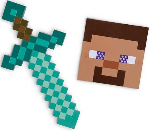 Minecraft kostium Halloween, strój karnawałowy zestaw diamentowy miecz + Maska Steve