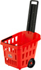Wózek sklepowy czerwony na zakupy