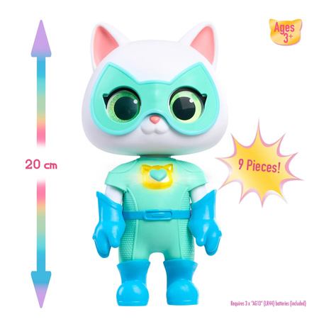 Disney Junior Superkoty Super Kitties Interaktywna Figurka Bitsy/Kizia 20 cm + akcesoria Światło Dźwięk